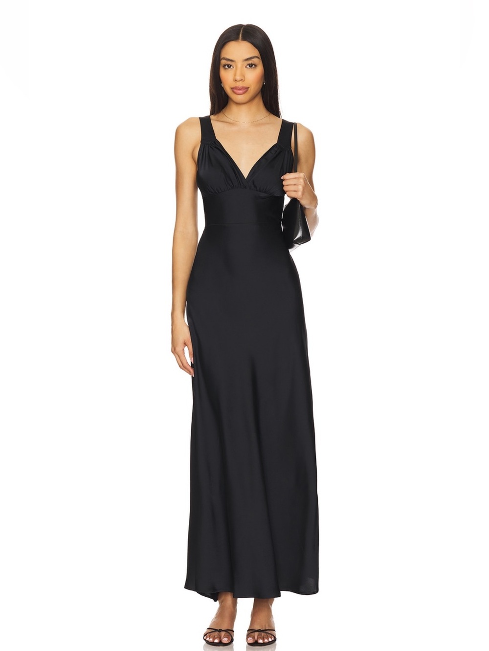 WeWoreWhat Ruched Cup Slip Maxi Dress in Black